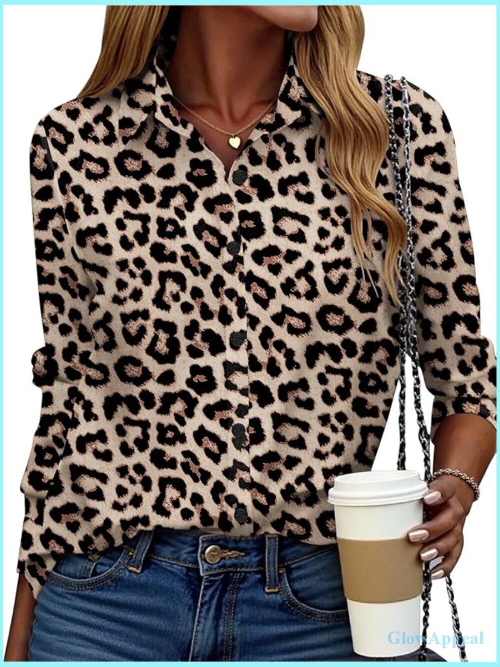 Women's Button Down Shirt Long Sleeve Floral Blouse Business Casual Work Tops